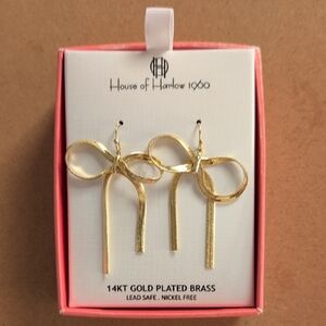 House of Harlow 1960 Gold Ribbon Earrings